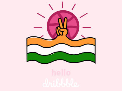 Hello Dribbble dribbble shot hello india thanks