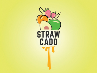 Straw Cado avocado branding colors fruits juice strawberry