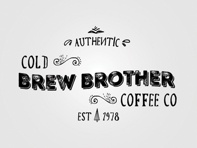 Cold Brew Brother branding cafe coffee hand lettering logo vintage