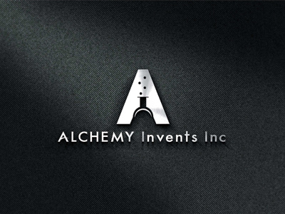Alchemy Invents a initial apparatus branding distilling logo