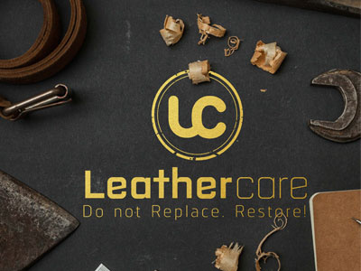 Leather Care branding furniture leather logo monogram restore vintage