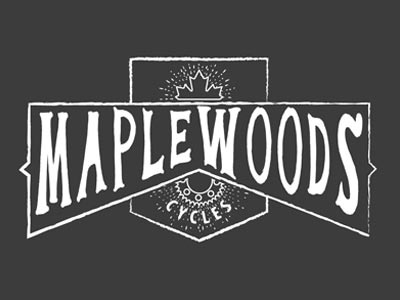 Maplewood Cycles Logo bicycle branding cycle font handwritten logo maple maple woods vintage