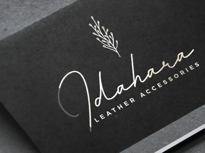 Idahara adobe art brand calligraphy leather logo vintage