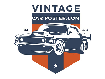 Vintage Car Poster american branding dribbble logo logodesign muscle car muscle cars poster vintage