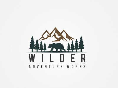 Wilder Adventure Works adobe bear bear logo camping dribbble illustration jungle logo logo design outdoor outdoor logo vintage wild