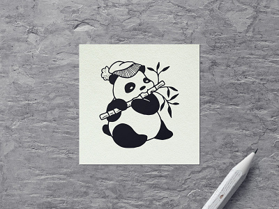 Panda Illustration animal bamboo clipart hand drawn hand drawn illustration illustration minimalism minimalistic nature panda