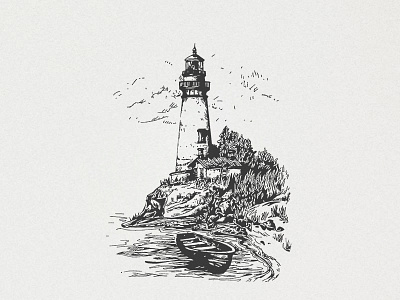 Hand Drawn Lighthouse hand drawn handdrawn illustration ilustration lighthouse line art logo nature ocean sea tattoo