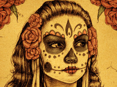 El Dia de los Muertos catrina day of the dead poster t shirt