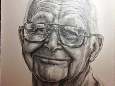 Grandpa Portrait drawing grandfather pencil portrait