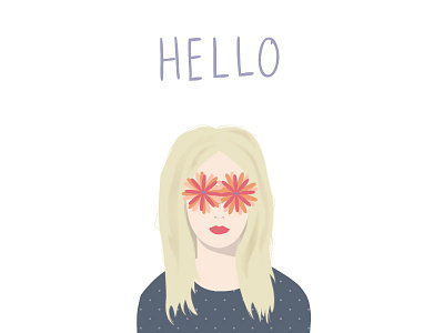 Hello! face flowers hello illustration vector