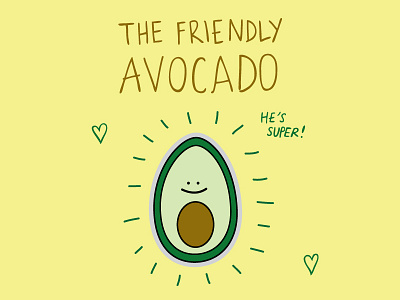 The Friendly Avocado avocado character food illustration vector