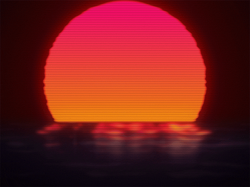 Nintendo Sunset 80s golden era heat loop nintendo reflection retro simple sunset