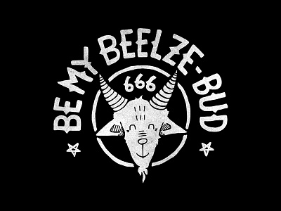 Be My Beelze-bud 666 buds cute devil evil friends friendship fun goat illustration occult pentagram