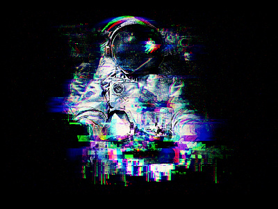 Space Glitch astronaut cosmonaut cosmos galaxy glitch graphic design interstellar nasa space stars tshirt universe