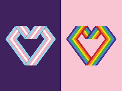 Pride Flag Hearts buttons hearts illustration lgbt pride trans