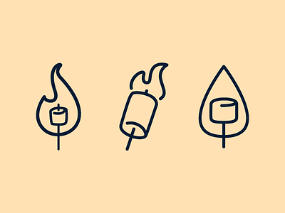 Graham Cracker Stamps camping concepts design fire food illustration line art marshmallows smores stamp