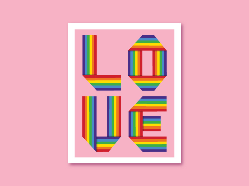 Love Wins illustration rainbow posters for change pride poster design love