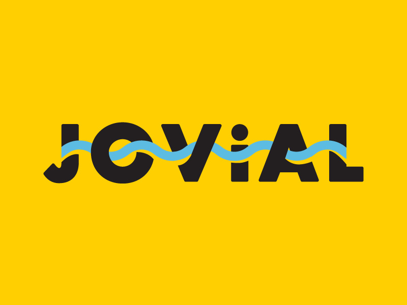 Jovial type graphic design illustration words summer jovial wavy letters design typography