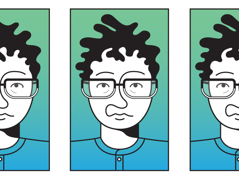 Self Portrait Exploration illustration design designer line art lines person face gradient portrait self-portrait