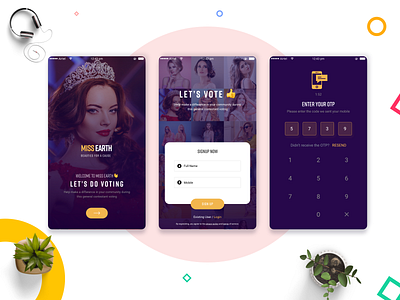 Voting App Login Signup login form login screen mobile signup otp otp screen welcome screen