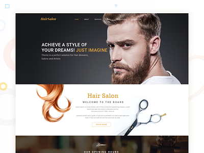 Salon Landing business landing page portfolio shop website simple clean website website website design