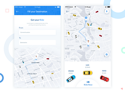 Get Ride book car daily ui destination health ios design map map design ride app taxi book ui designer mumbai ux designer mumbai