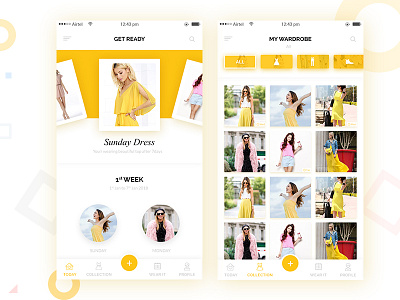 Wardrobe Assistant app design clean ui ecommerce app home fashion design gallery design home screen popup simple designs ui designer mumbai wardrobe app