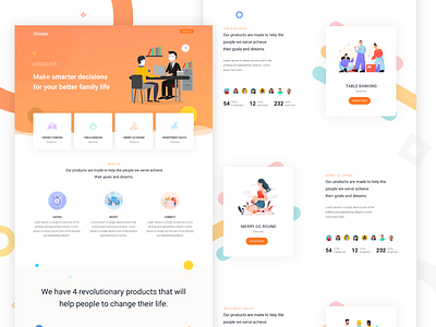 Banking and Finance Landing Page bank app card design illustrations landingpage search page single page testimonial ui designer mumbai website