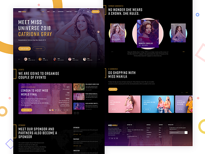 Miss Malina Beauty Contest Website banner dark website e commerce website fashion website home page landingpage missuniverse missworld section shop shopping slider website