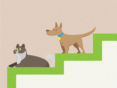 Cat And Dog Dribbble design illustration