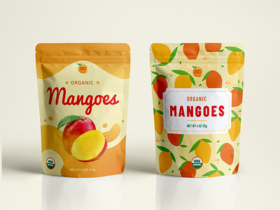 Organic Mangoes Package Design art bright colorful design fruits graphic illustrated illustration illustrator label label design label packaging mango package design packaging summer