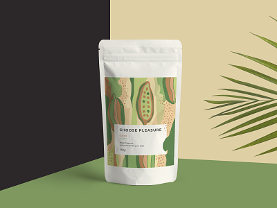 Cocoa Label art cocoa creative design grapgic design green illustraion label modern packaging