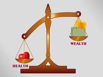 Health And Wealth Illustration balance health health and wealth heart justice balance money wealth