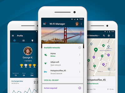 New WiFi Manager android gamification google map material networks pin profile wi fi wifi wifi manager wiman