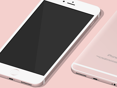 Rose Gold iPhone 6S plus illustration 3d 6s apple color design graphic illustration illustrator iphone pink rose visual