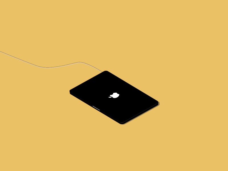 MacBook animation apple black computer design illustration laptop macbook yellow