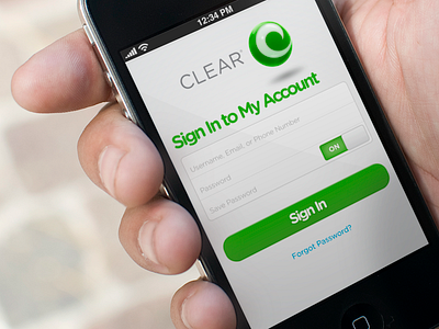 CLEAR app sign-in screen