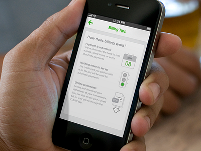 CLEAR App Billing Tips app mobile design ui ux