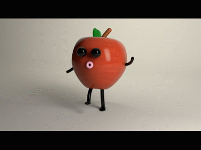 Apple Walk Cycle animation 3d cinema 4d modeling