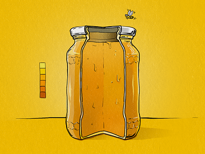 Med 800x600 bee drawing editorial honey illustration jar