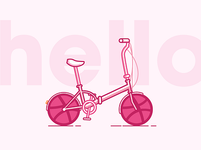 hello! bicycle bike debut first shot hello illustration peru unbuendia