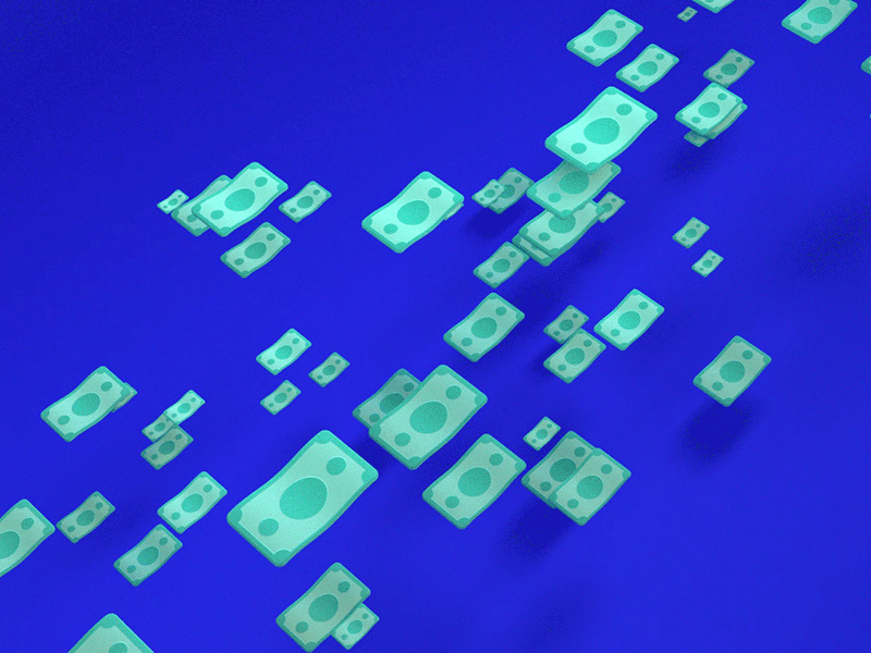 Money Goes... 3d animation blue c4d canipekli cinema4d dollar green illustration money money app money bag money management money transfer octane