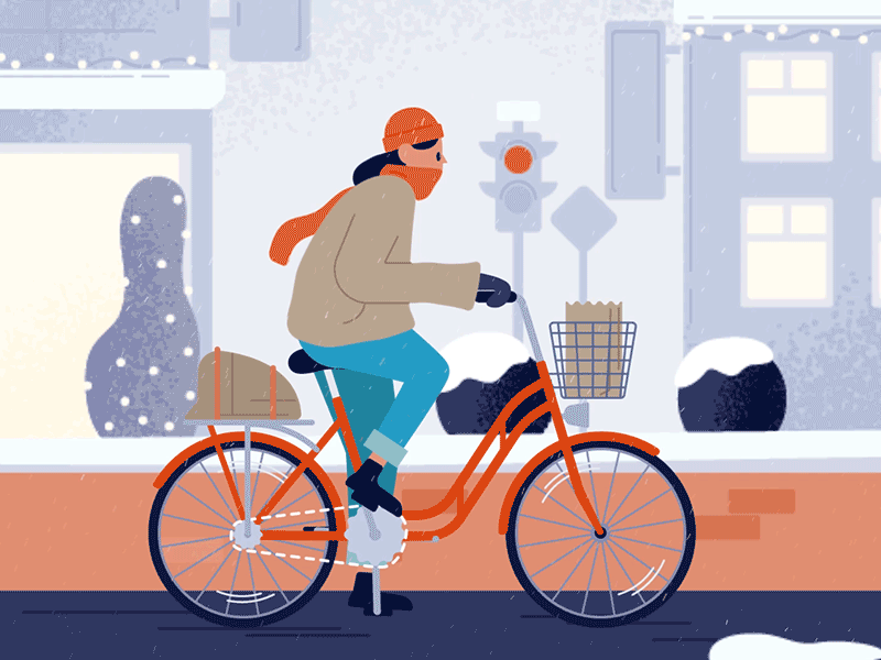 Riding Bicycle after effects animation design gif illustration motion design motiongraphics vector