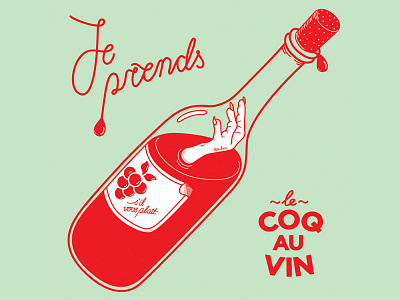 Je prends le coq au vin album cover artwork bottle design graphic graphic design illustration illustrator lettering music type vector