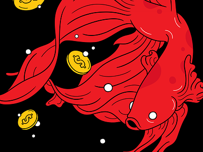 Wishing well album cover artwork band design drawing fish graphic illustration illustrator money music vector wish