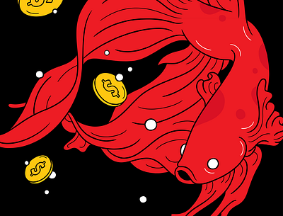 Wishing well album cover artwork band design drawing fish graphic illustration illustrator money music vector wish