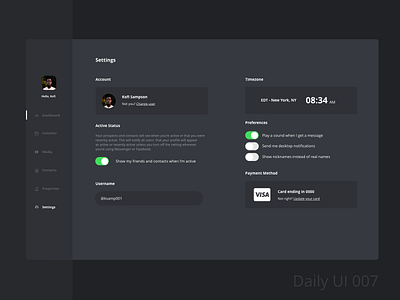 Daily UI 007 - Settings clean concept creative dailyui dailyuichallenge design interface screen settings ui uiux userexperience userinterface ux uxdesign web webdesign