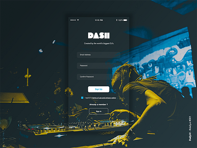 #DailyUI 001 Sign Up dj flat form music photo screen sign ui up web