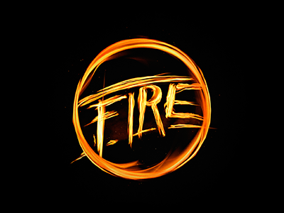 Fire digital graphicdesign lettering manipulation