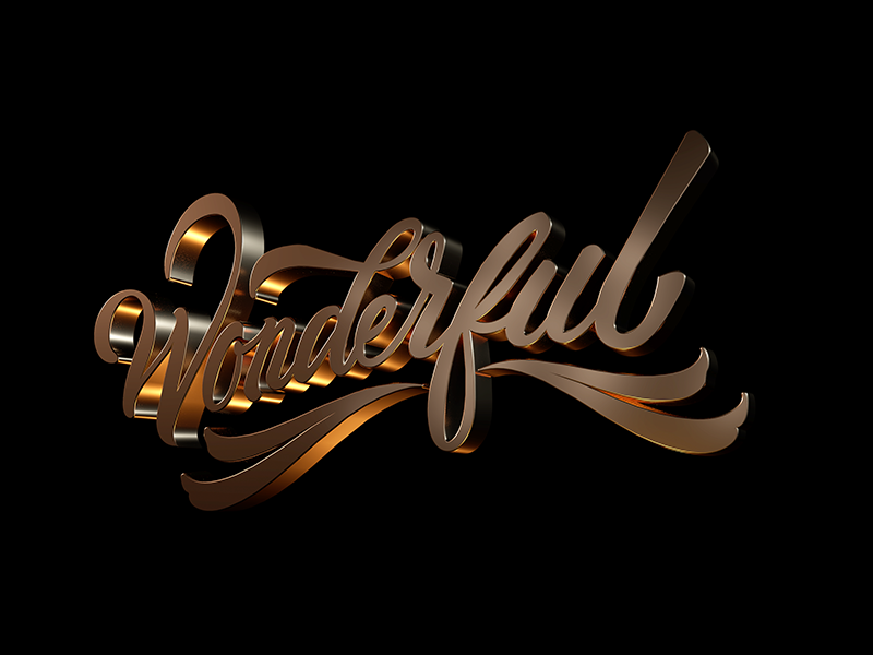 WONDERFUL 3d graphicdesign typography type handlettering lettering